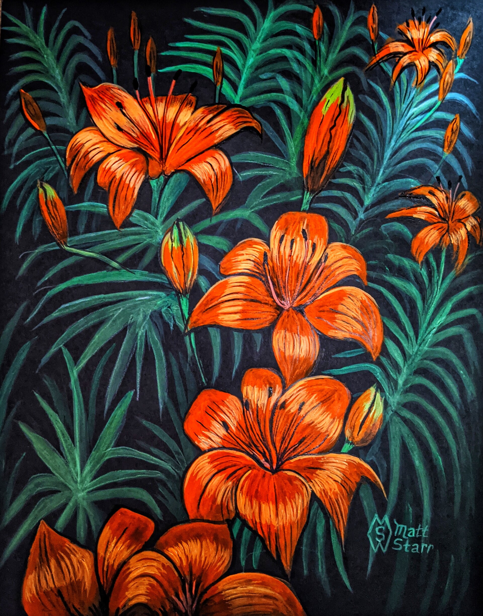 lily flower painting
