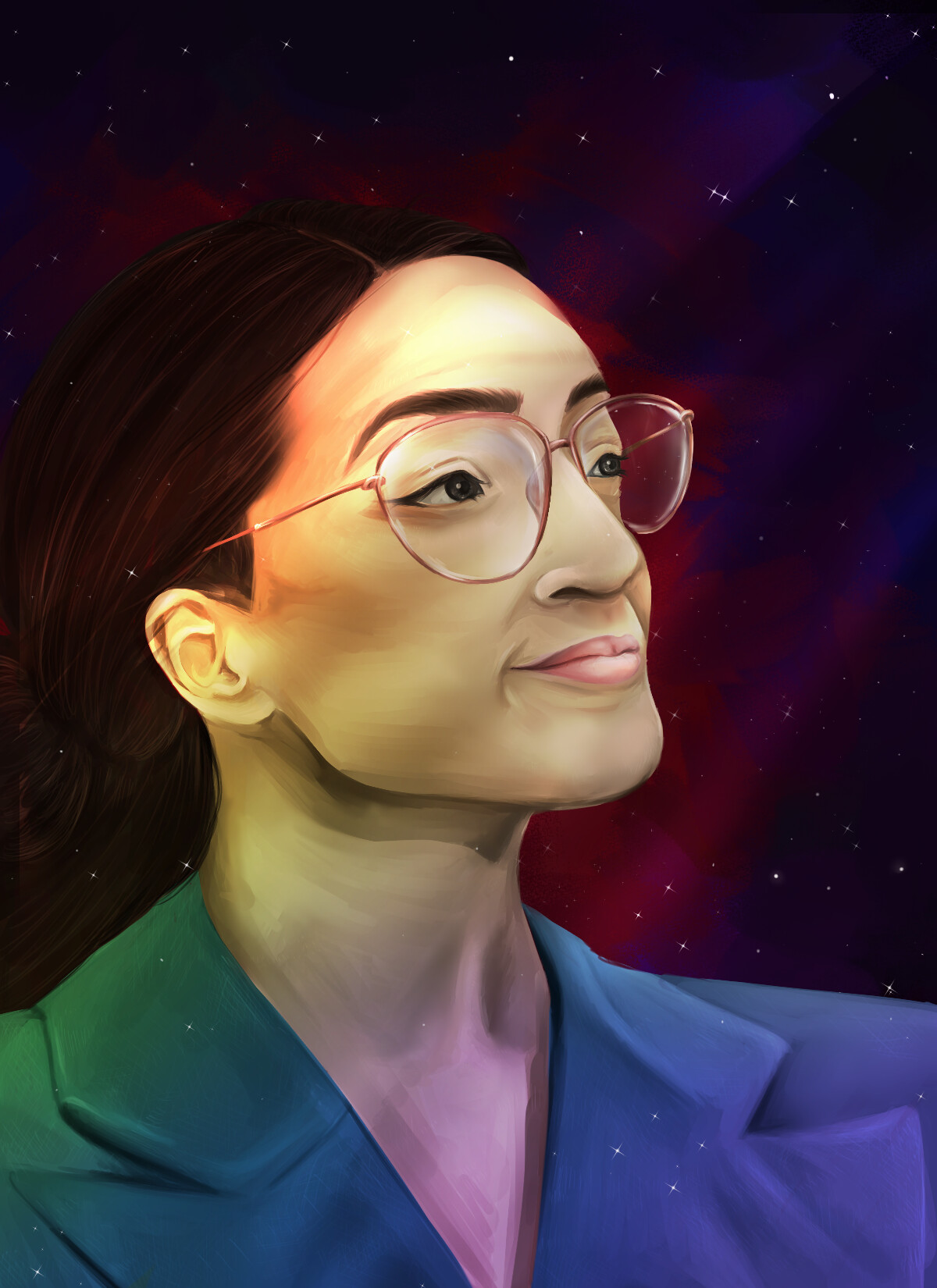 Foo Wen Qi, Shannon - Portrait of AOC (Alexandria Ocasio-Cortez)