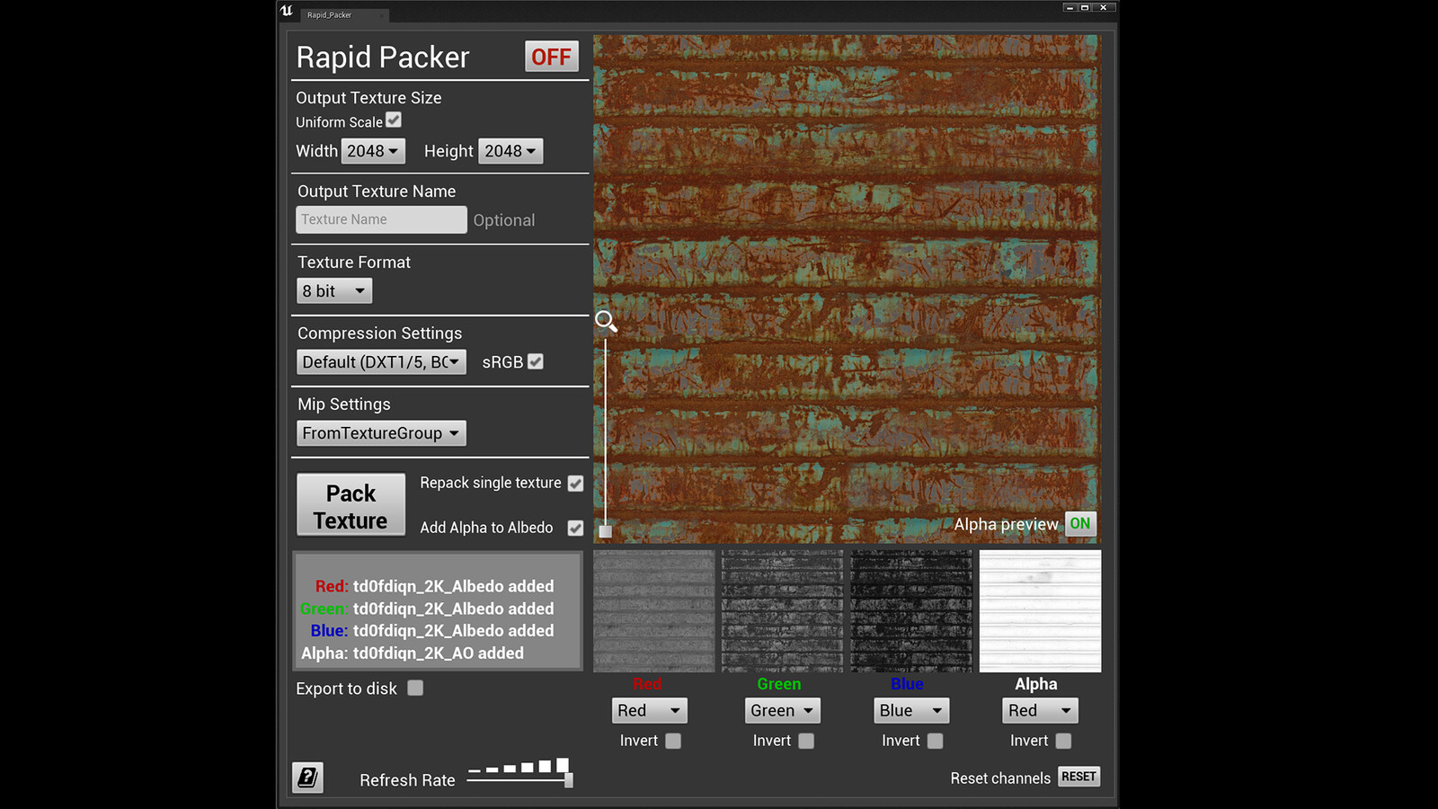 UE4 Rapid Packer - Textures Toolset
