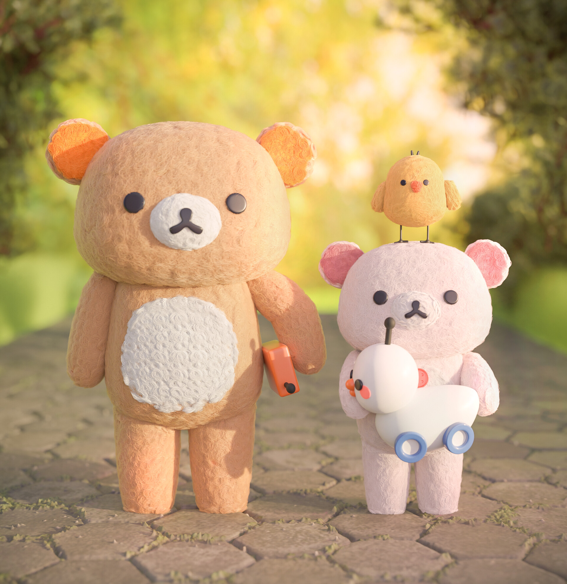 ArtStation Rilakkuma, Korilakkuma and Kiiroitori fanart