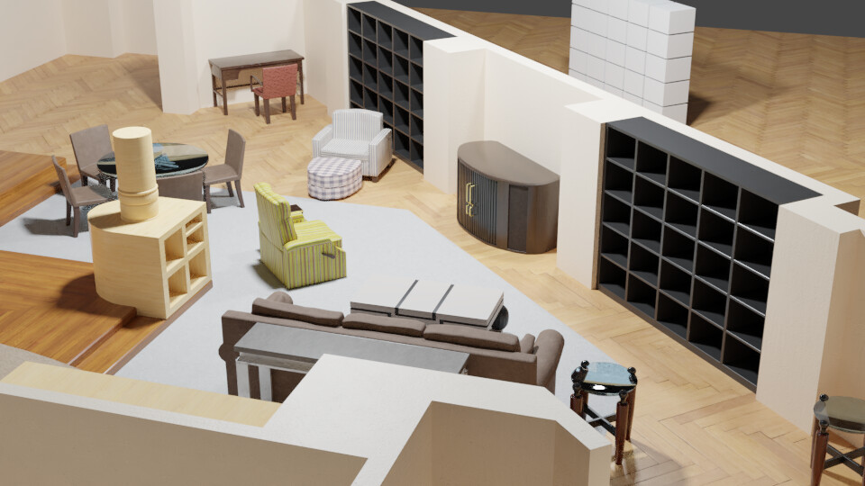 Set of TV show Fraser (some modeling and texturing to do still)