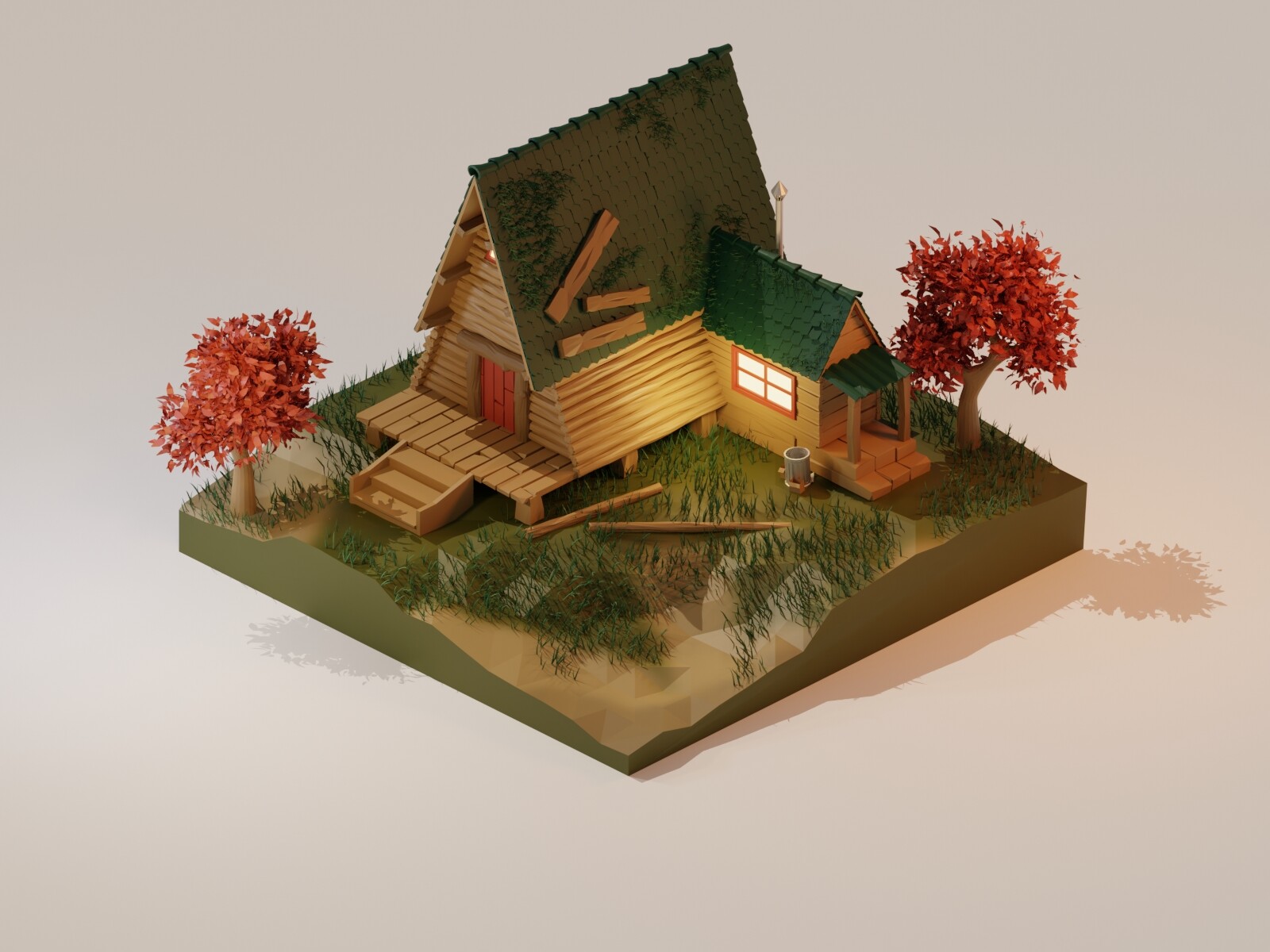 ArtStation - Forest house / Isometric 3D