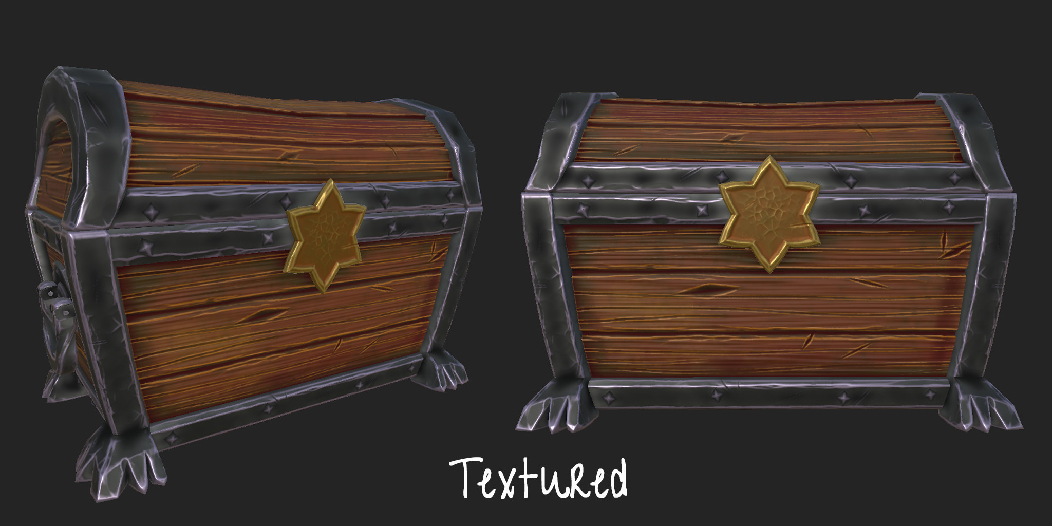 Texturing of the chest in Substance Painter.