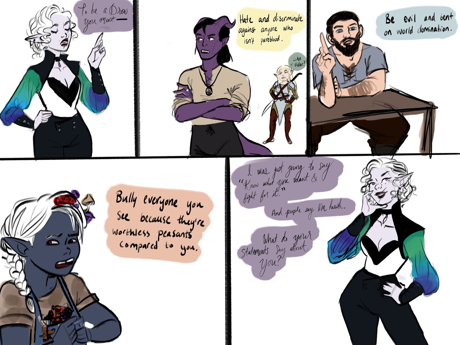 Dilynrae Melarn teaches others what it means to be a Drow.