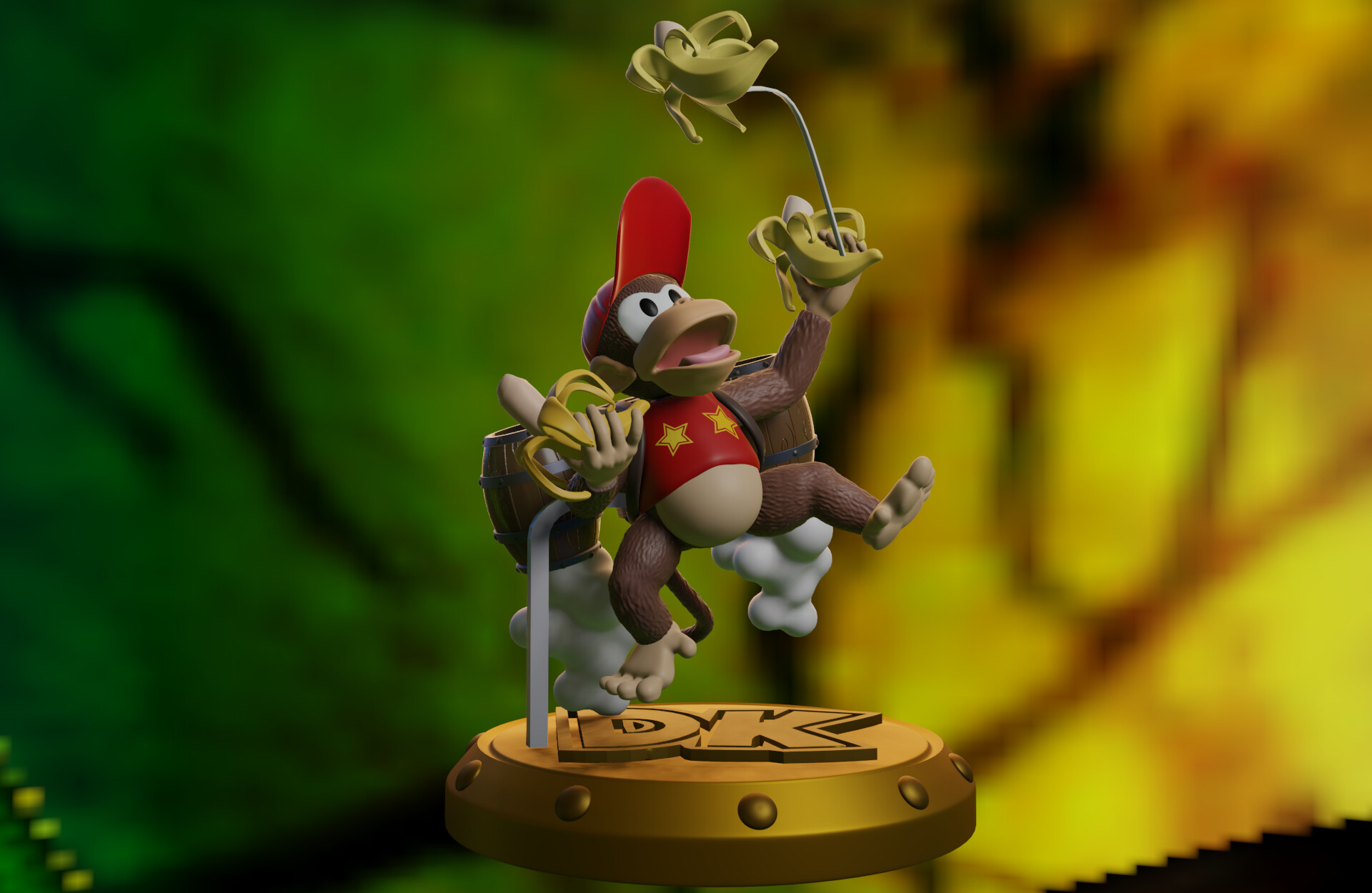 ArtStation DIDDY KONG 3D PRINT BLENDER LYBEL ACADEMY artstation-diddy-kong-3d-print-blender-lybel-academy