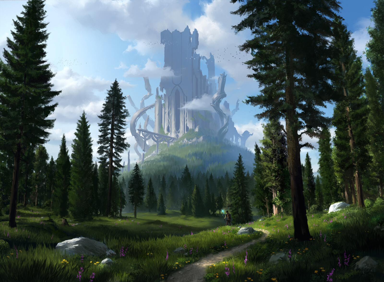 As the sun reaches its zenith on the day of the solstice, a castle shimmers into view on the hilltop, just as the ancient text predicted.
