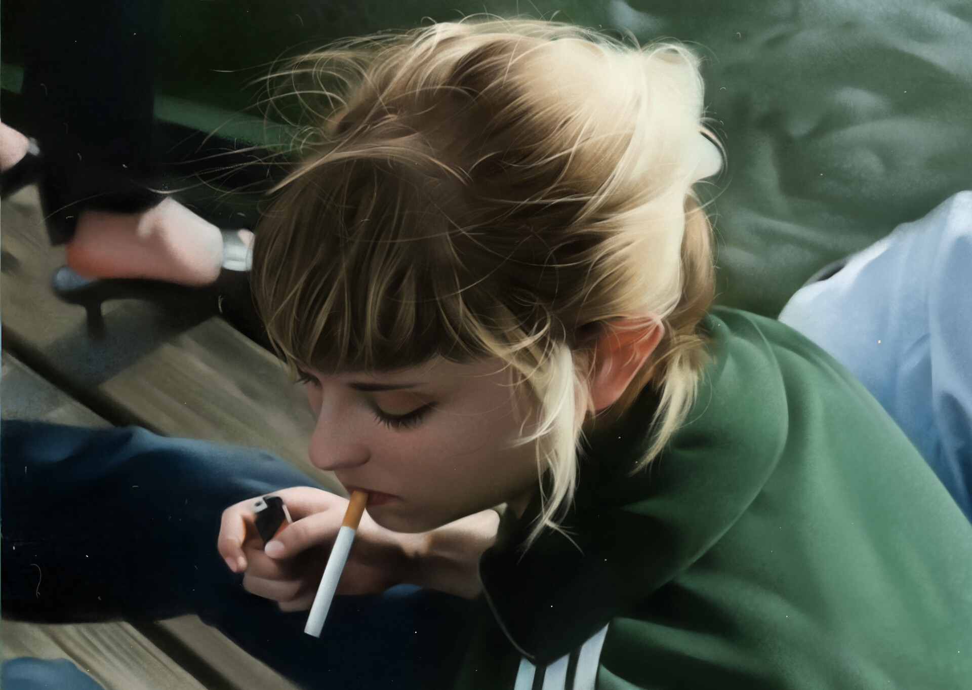 Smoking In Leather
