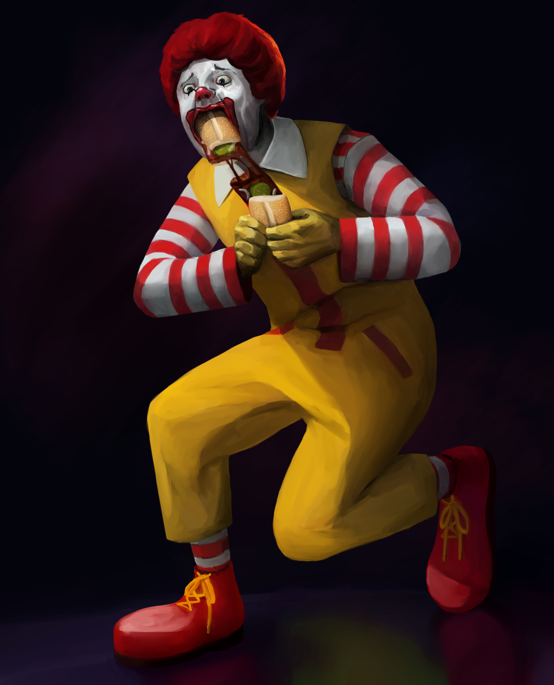 ArtStation - Ronald devouring his McRib