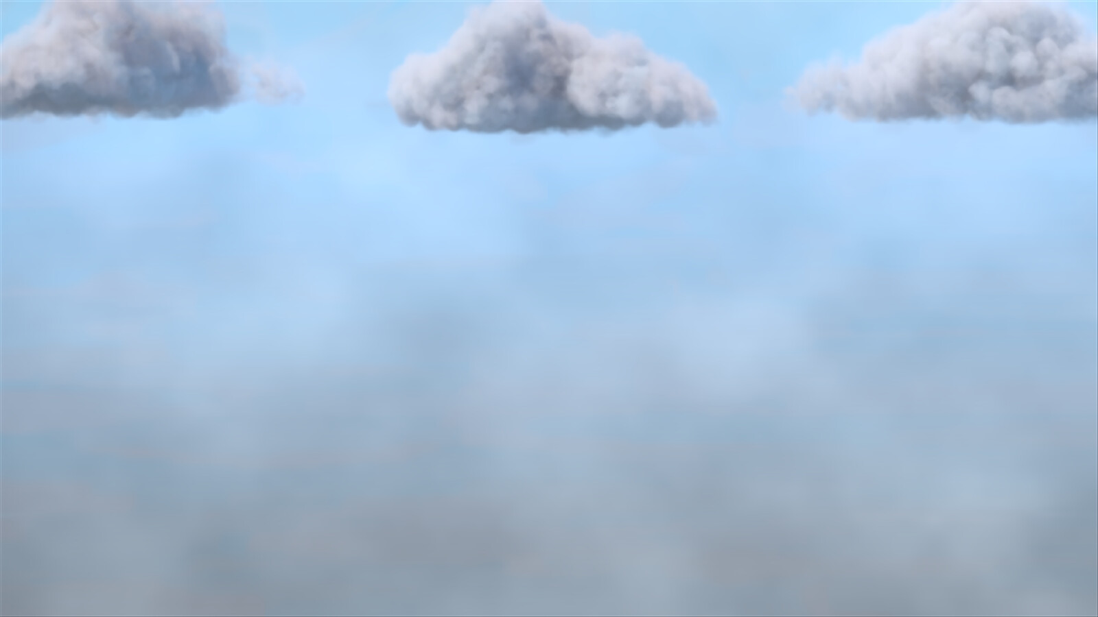 The volumetric clouds are still a bit of a challenge. Wet-on-wet is the most common way of painting clouds, and simulating this effect can be tricky for a 3D render. I am still working on a new method for clouds.