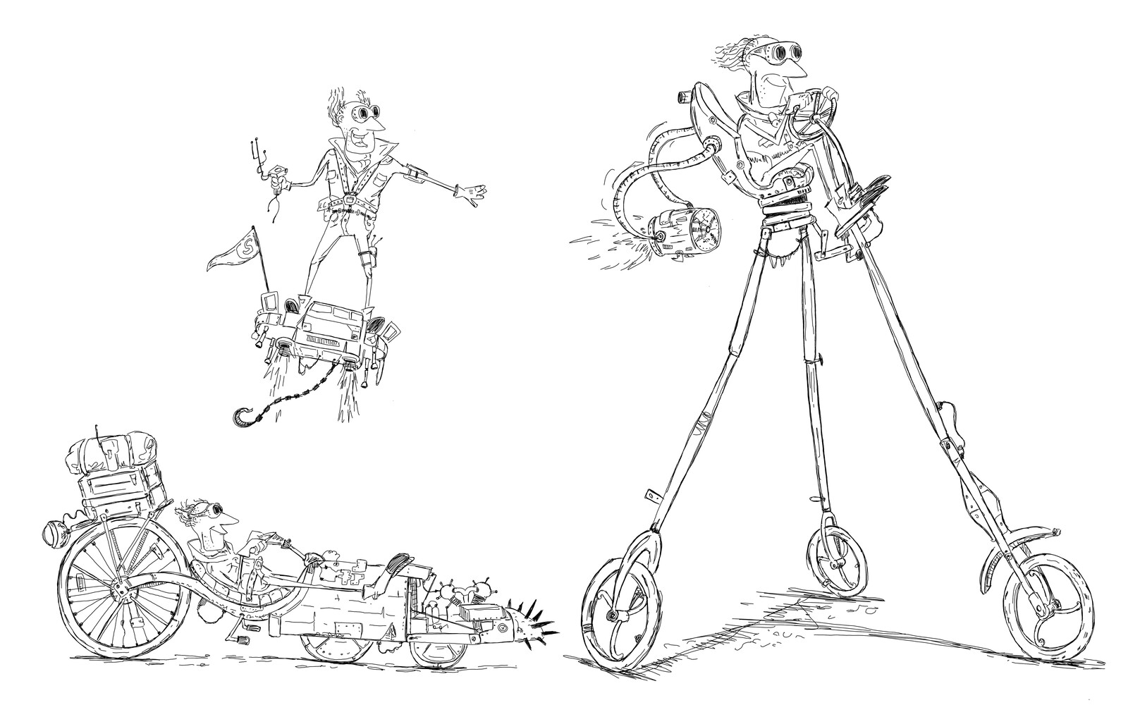 racing vehicles sheet 3, sketch concept
