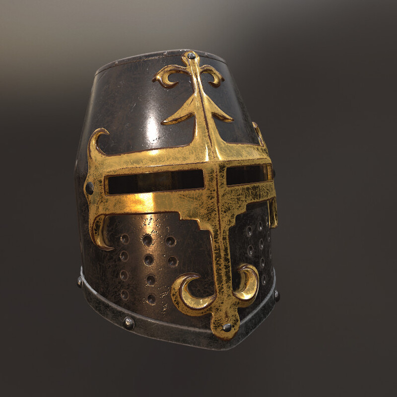 Medieval Crusader Stylized Helmet (Teutonic Influence)