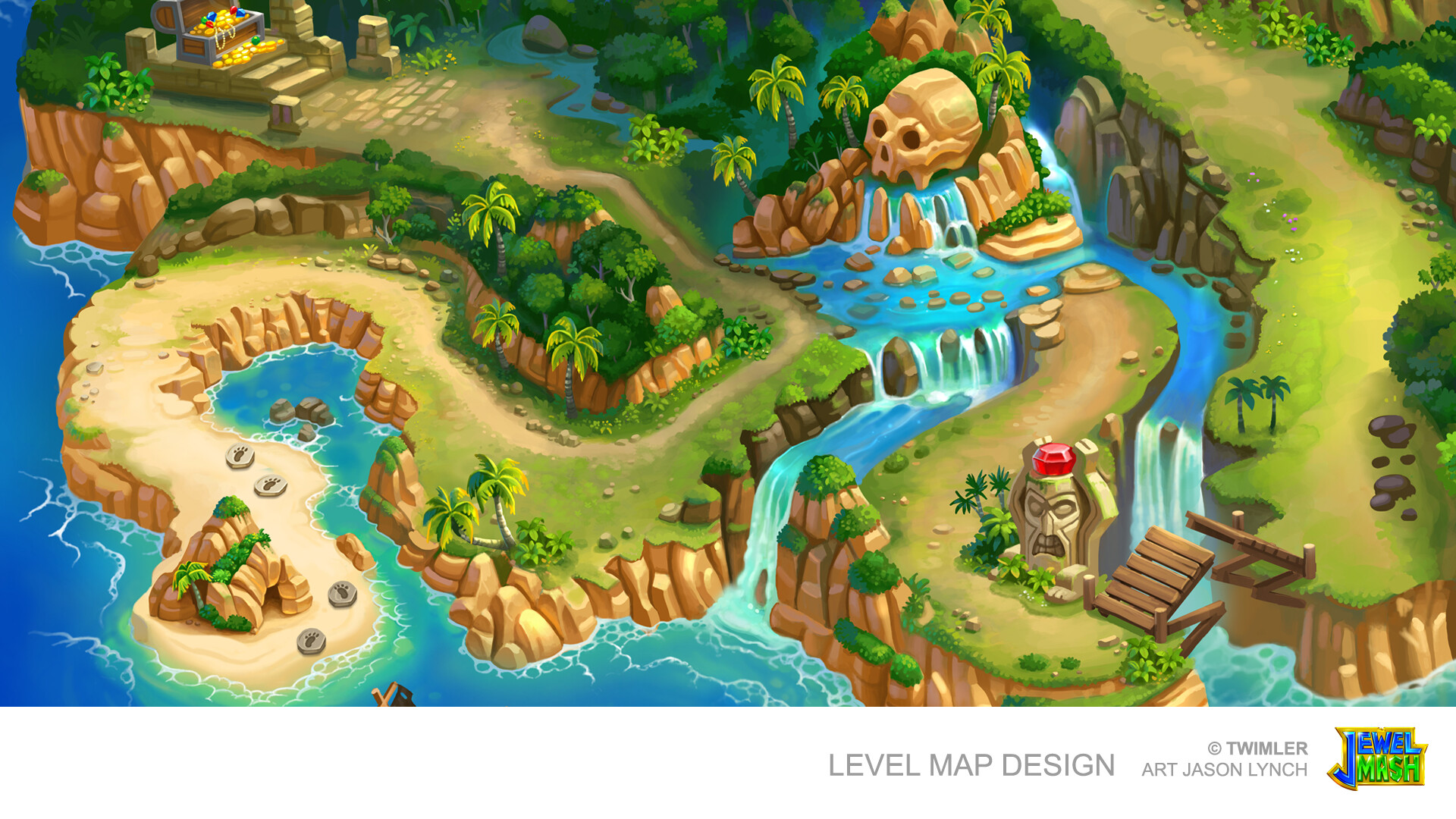 ArtStation Jewel mash level map treasure island