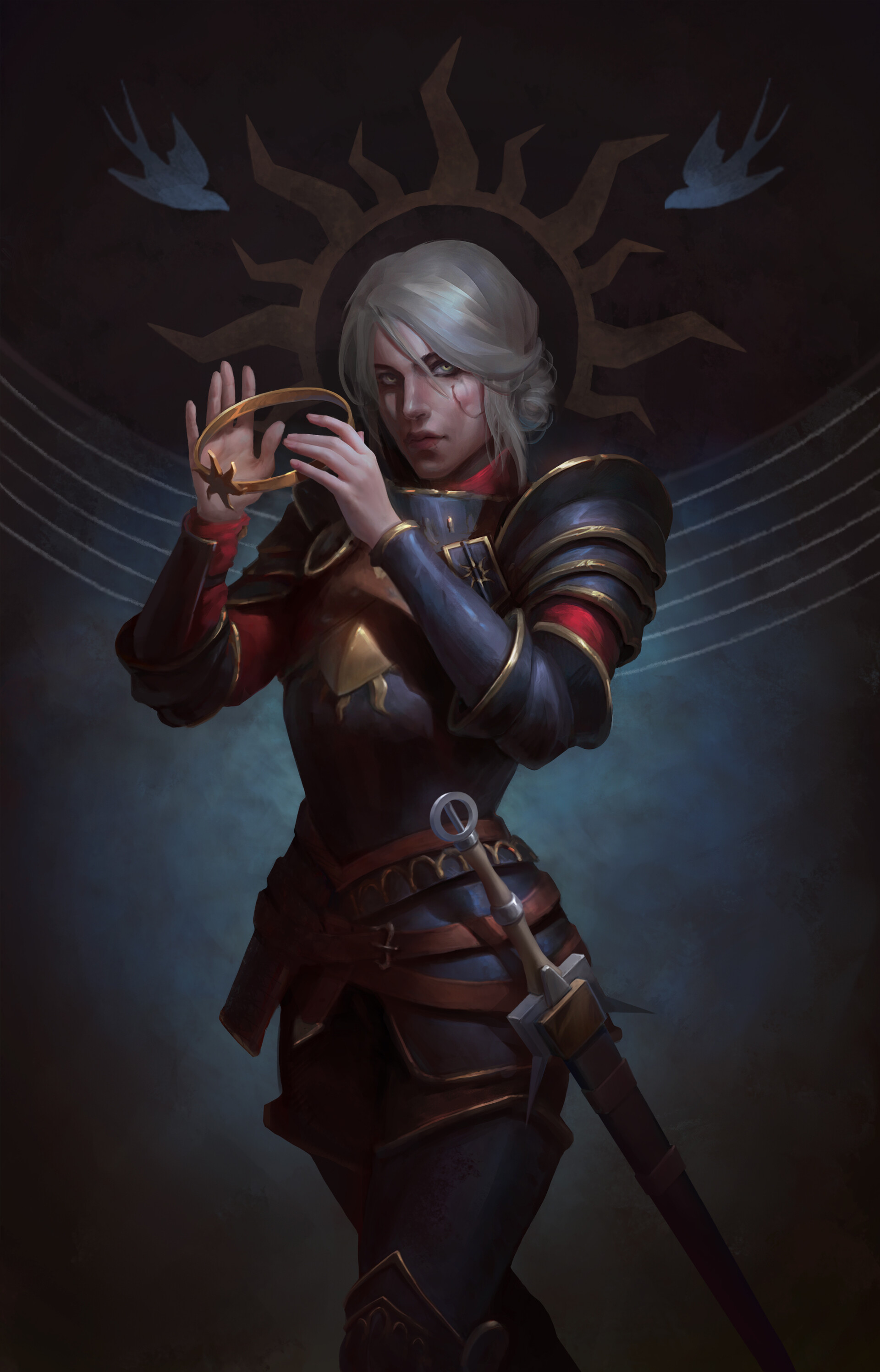 Witcher Ciri From Gwent Fanart By Mariya Negoduet Women With Protection