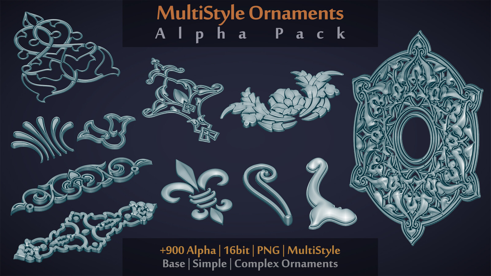 MultiStyle Ornaments Alpha Pack | +900 Alpha | +Generator