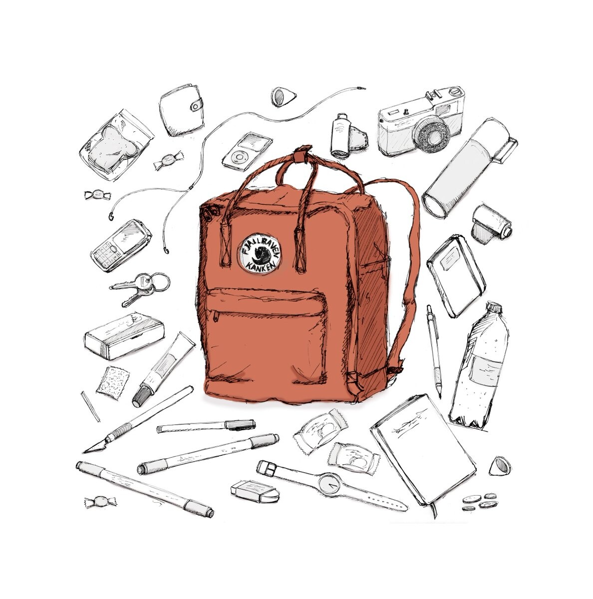 Kanken backpack inside top