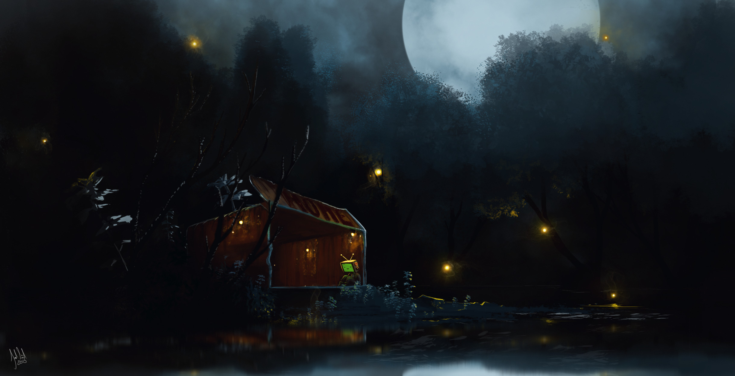 A final concept painted for The Littlest Companions.  A game jam project from 2015.