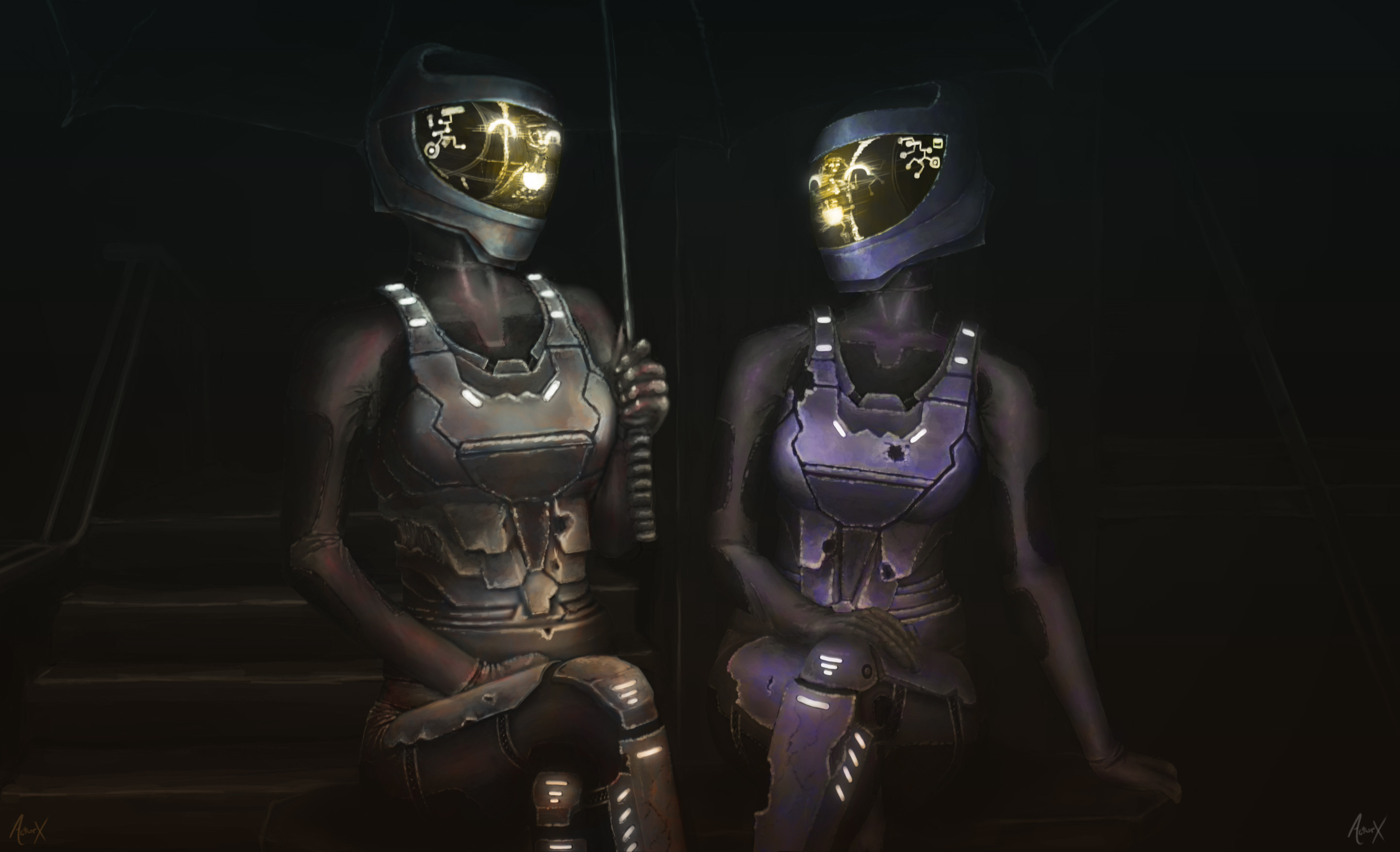 Scifi Girls, from an unknown date, maybe 2011-2013. Inspired by Blacklight Retribution.