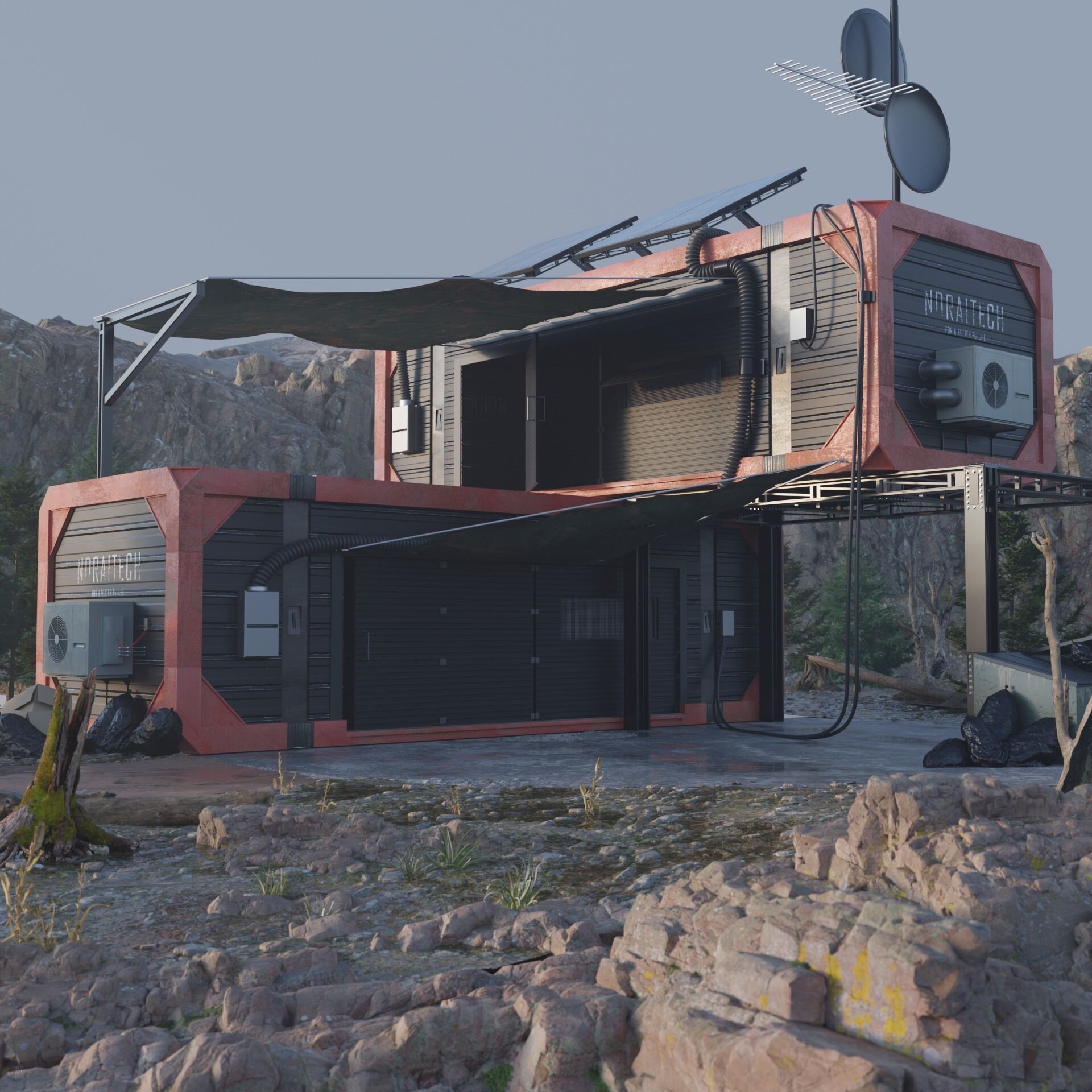 ArtStation Container Living Cyberpunk Style