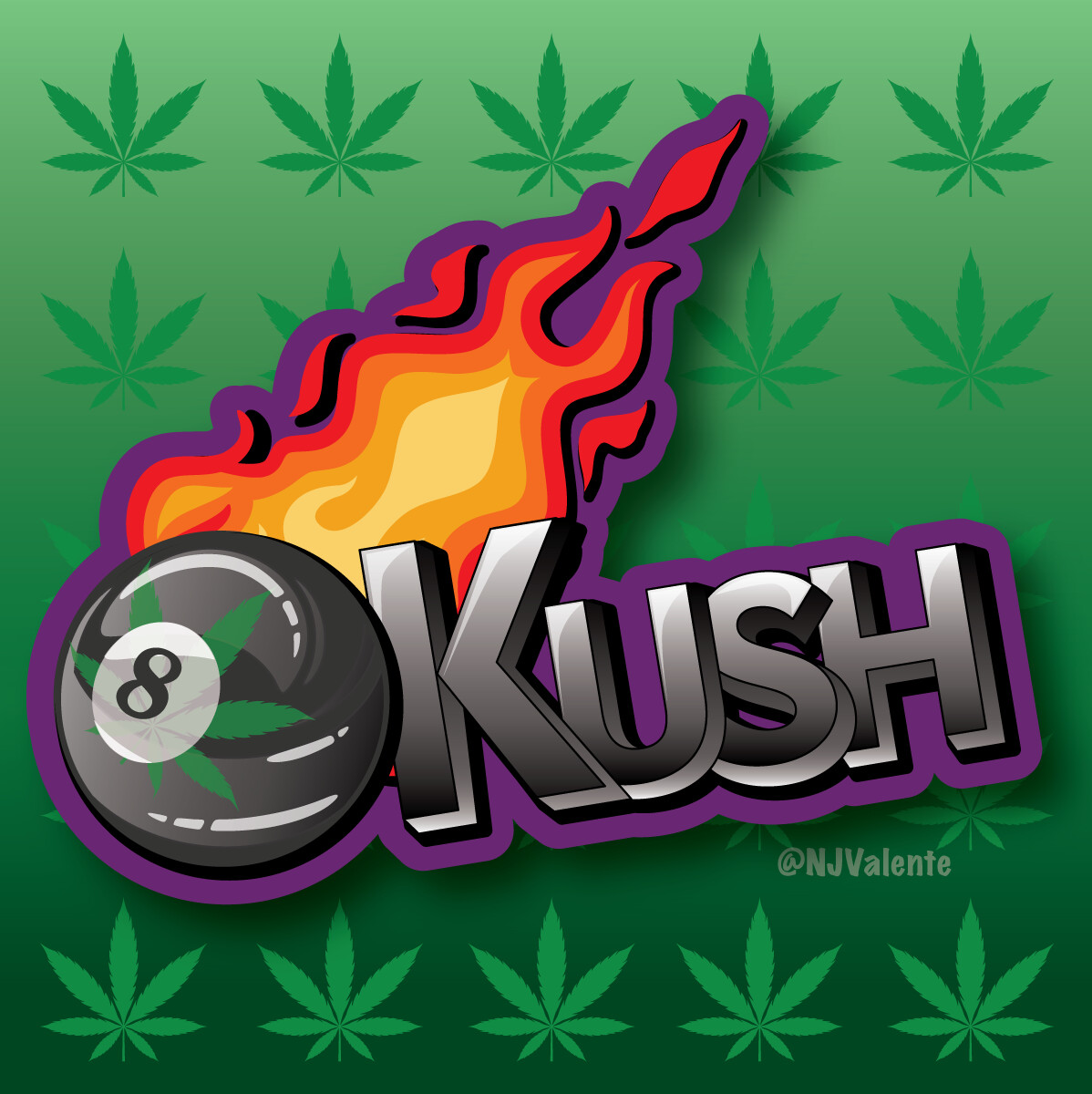 8-Ball Kush Cannabis Logo Design