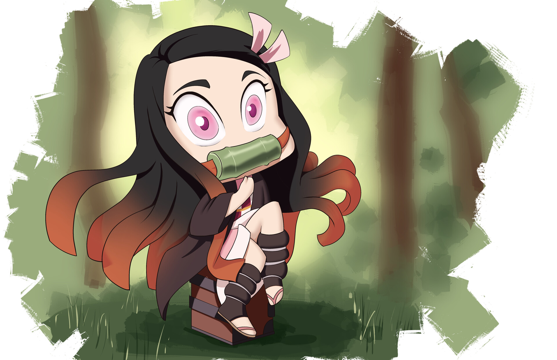 Artstation Nezuko Chibi Maximiliano Servin