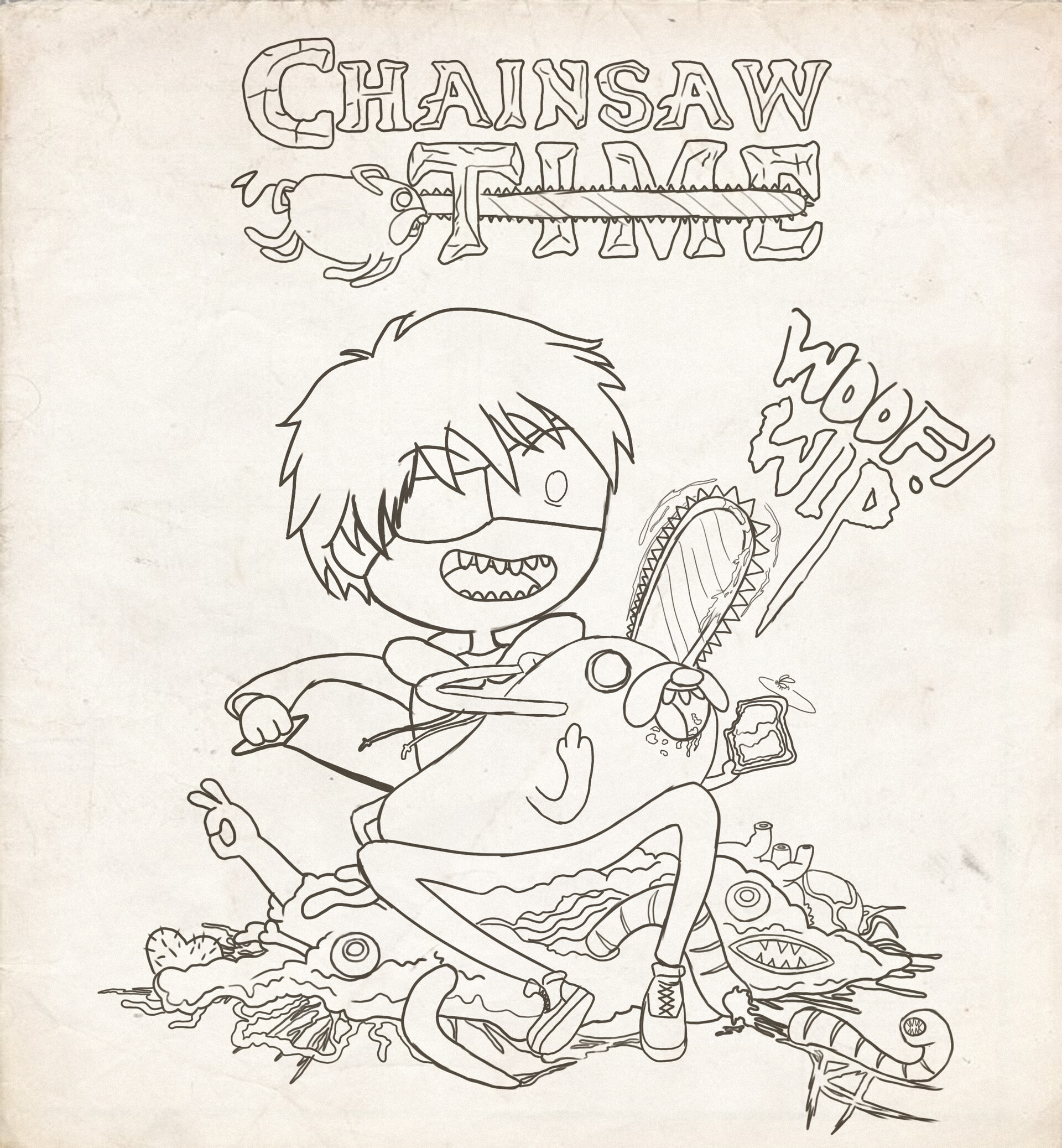 ArtStation - Chainsaw Time!!! Adventure Time x Chainsaw Man crossover