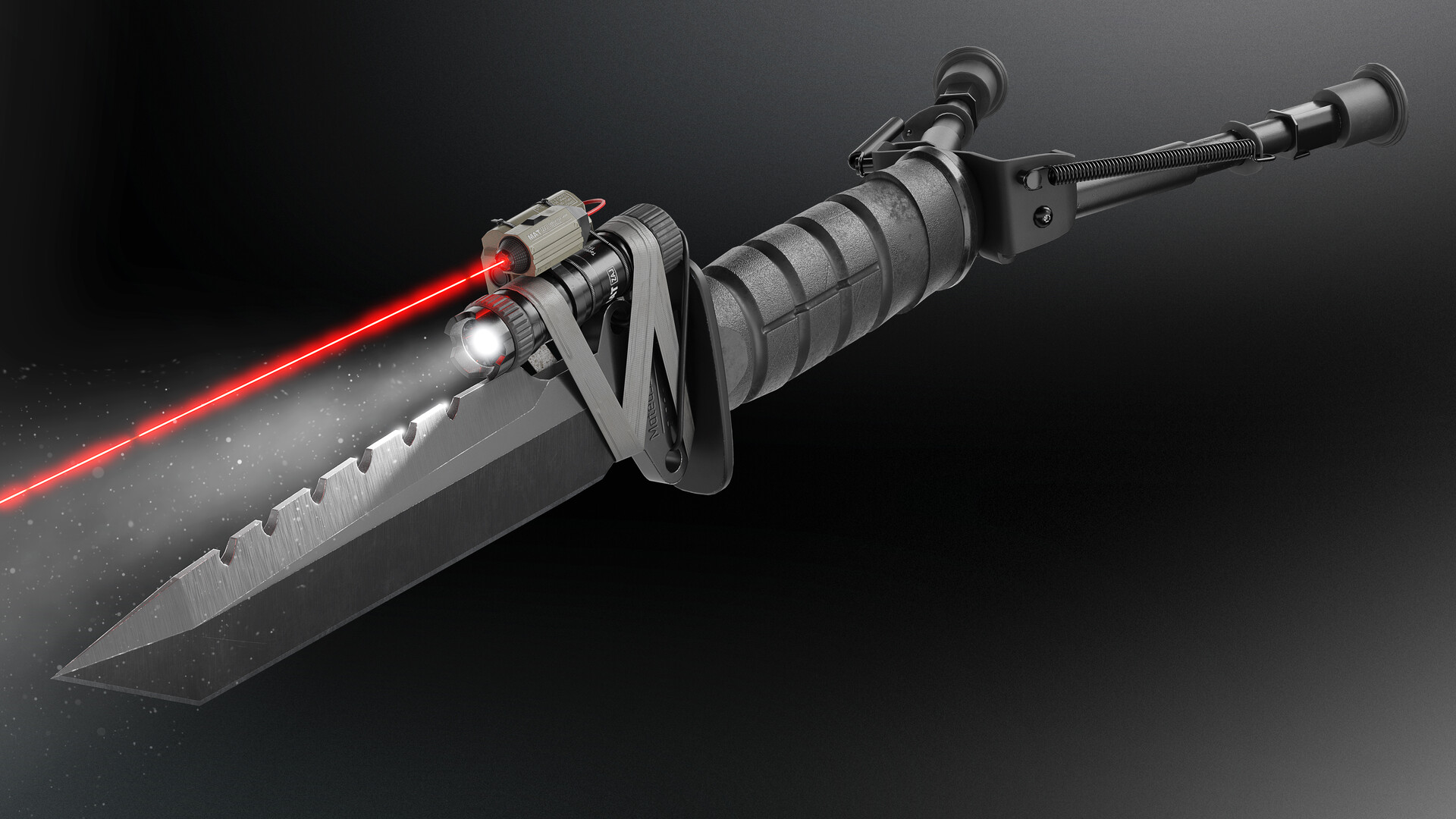 Artstation Bipod Knife With Attachments Flashlight And Red Laser Mateusz Zajac Artstation Bipod Knife With Attachments Flashlight And Red Laser Mateusz Zajac