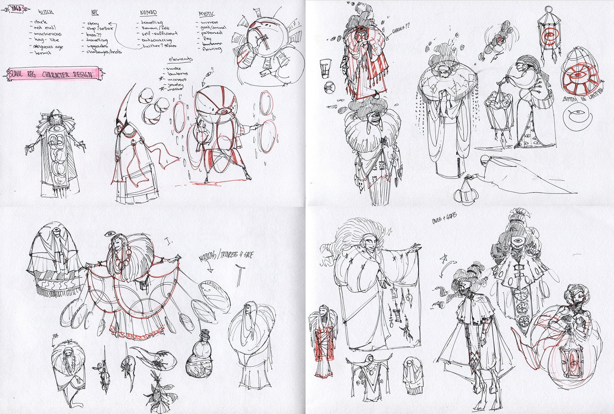 Initial sketchbook explorations &amp; themes