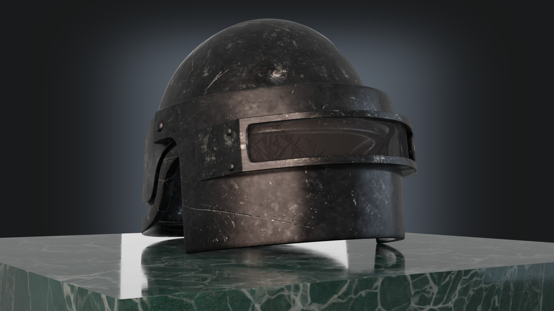 ArtStation - Damaged helmet lvl 3 PUBG