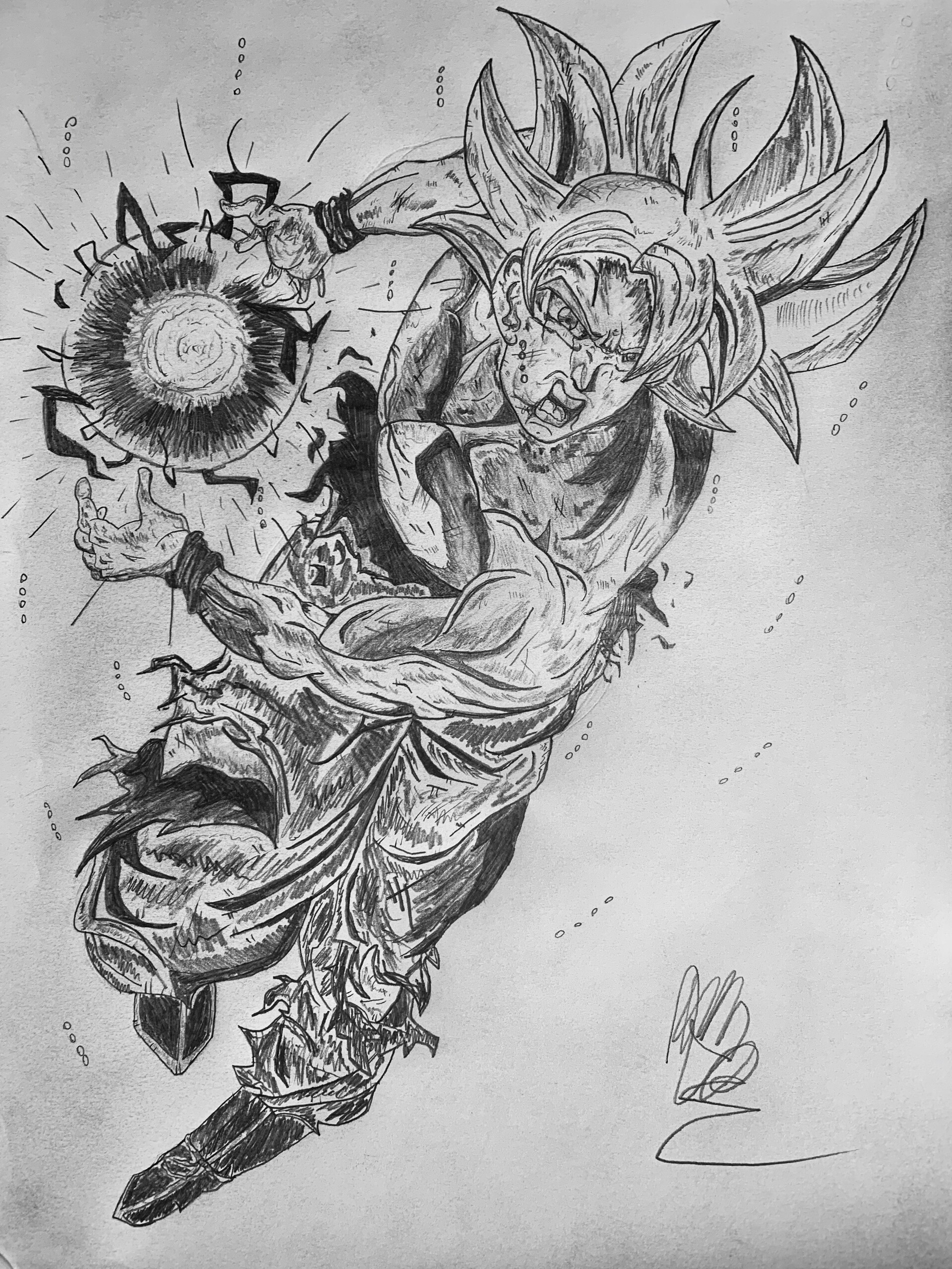 ultra instinct Goku draw by SlayerSamurai26 on DeviantArt