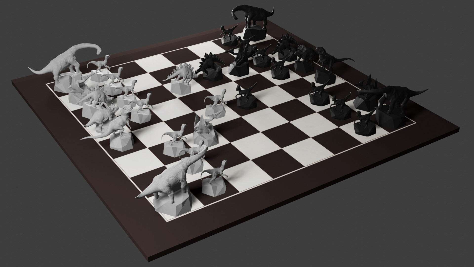 Limited edition Dinosaur Designs chess set - The Interiors Addict