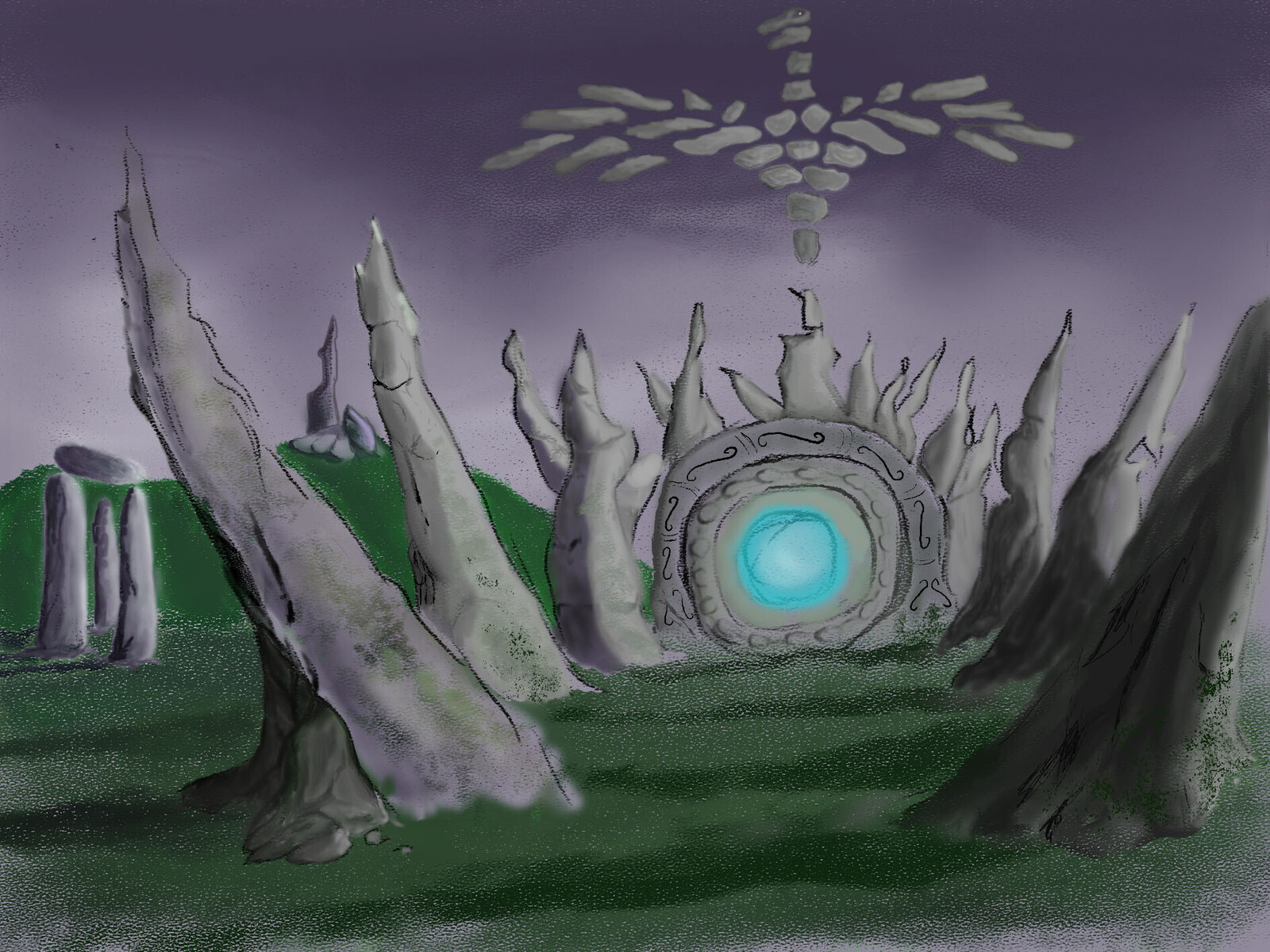 3D alien portal concept art by me
