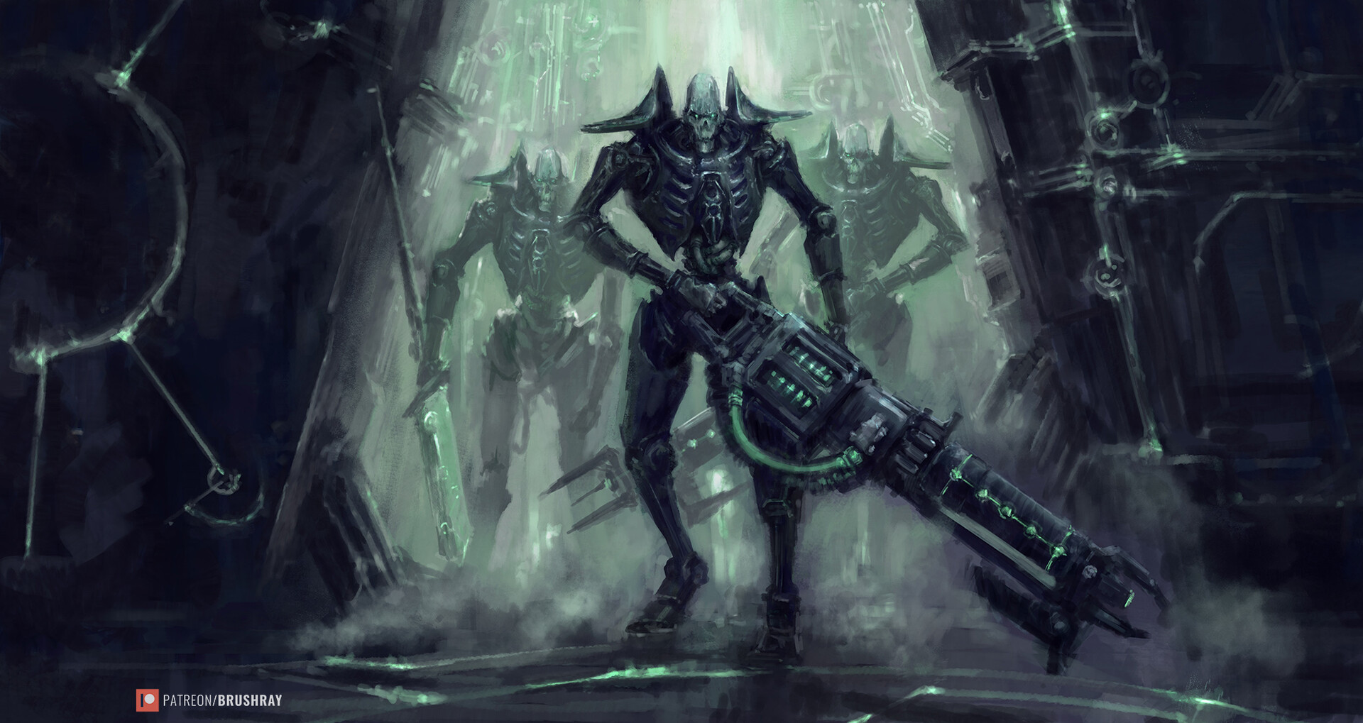 Necrons art of 40k
