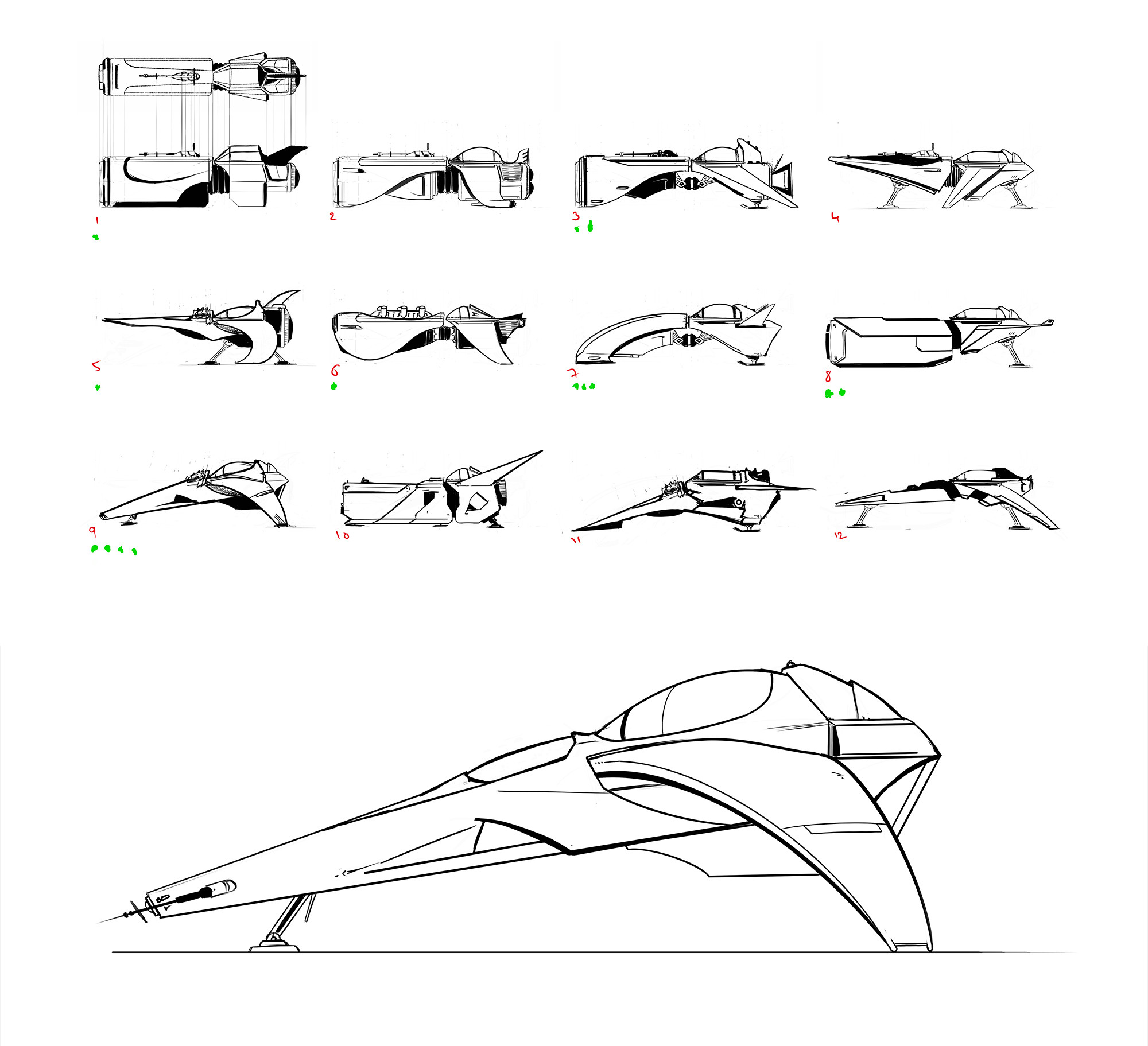 Spaceship sketches research