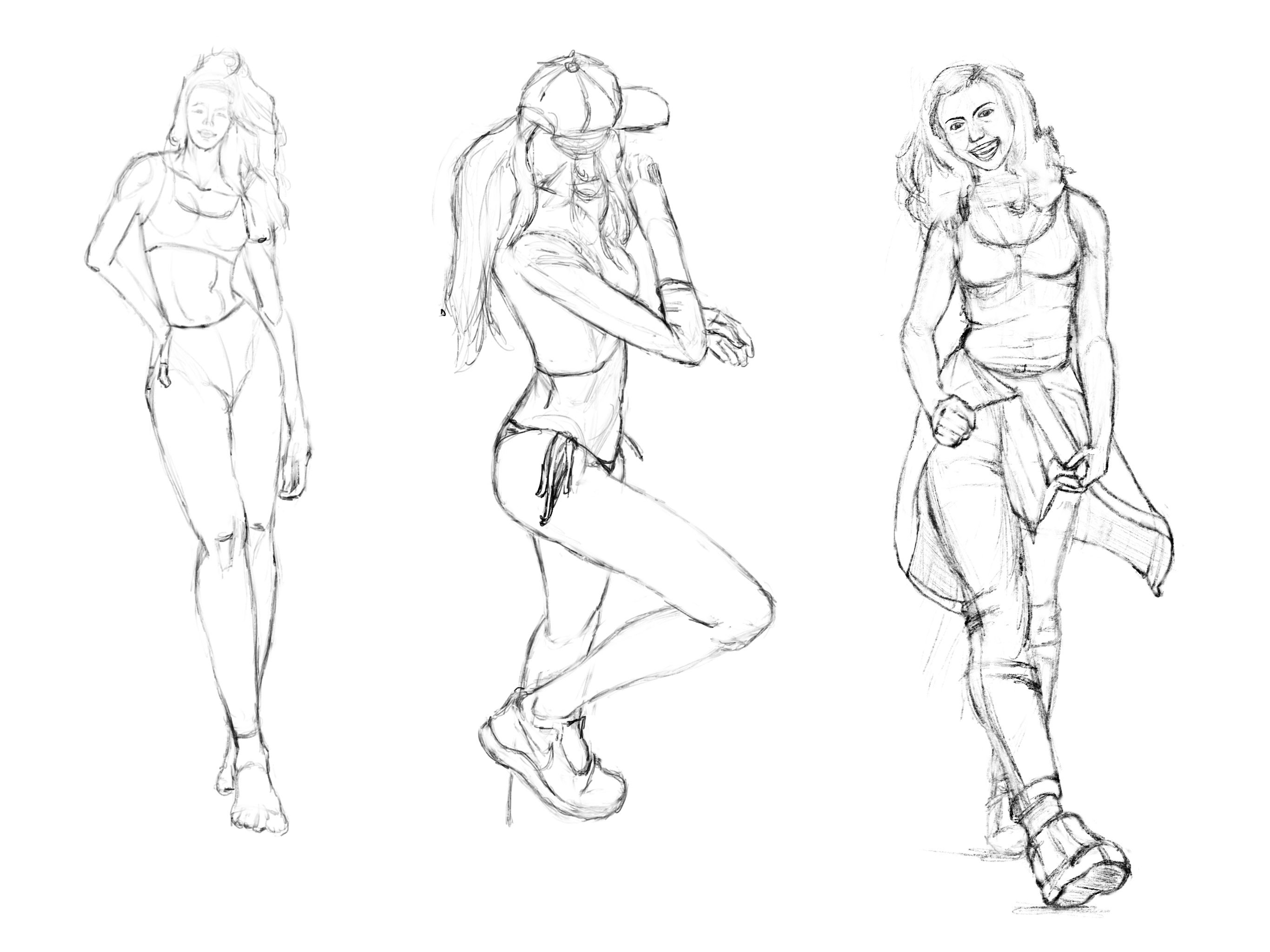 Female Pose Reference Drawing Cute - Etsy Denmark