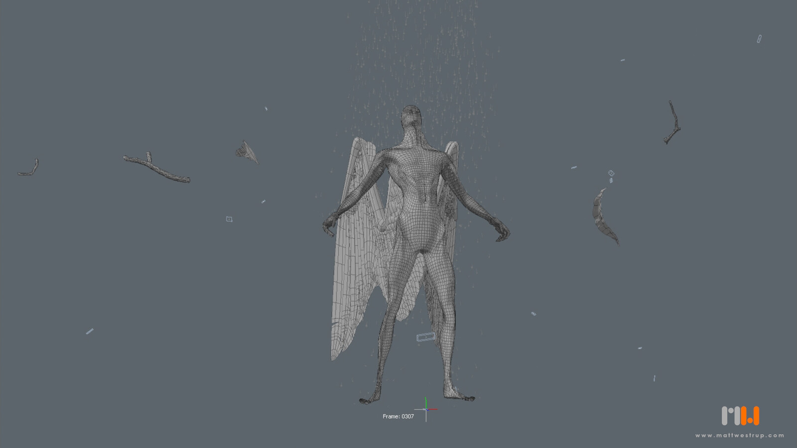 Role: Wing modelling, Texturing, Lighting, Animation, Particle FX, Compositing.