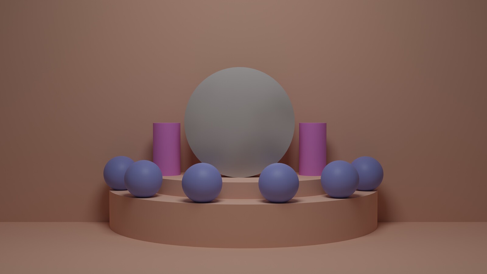 3d objects were placed on the staircase.