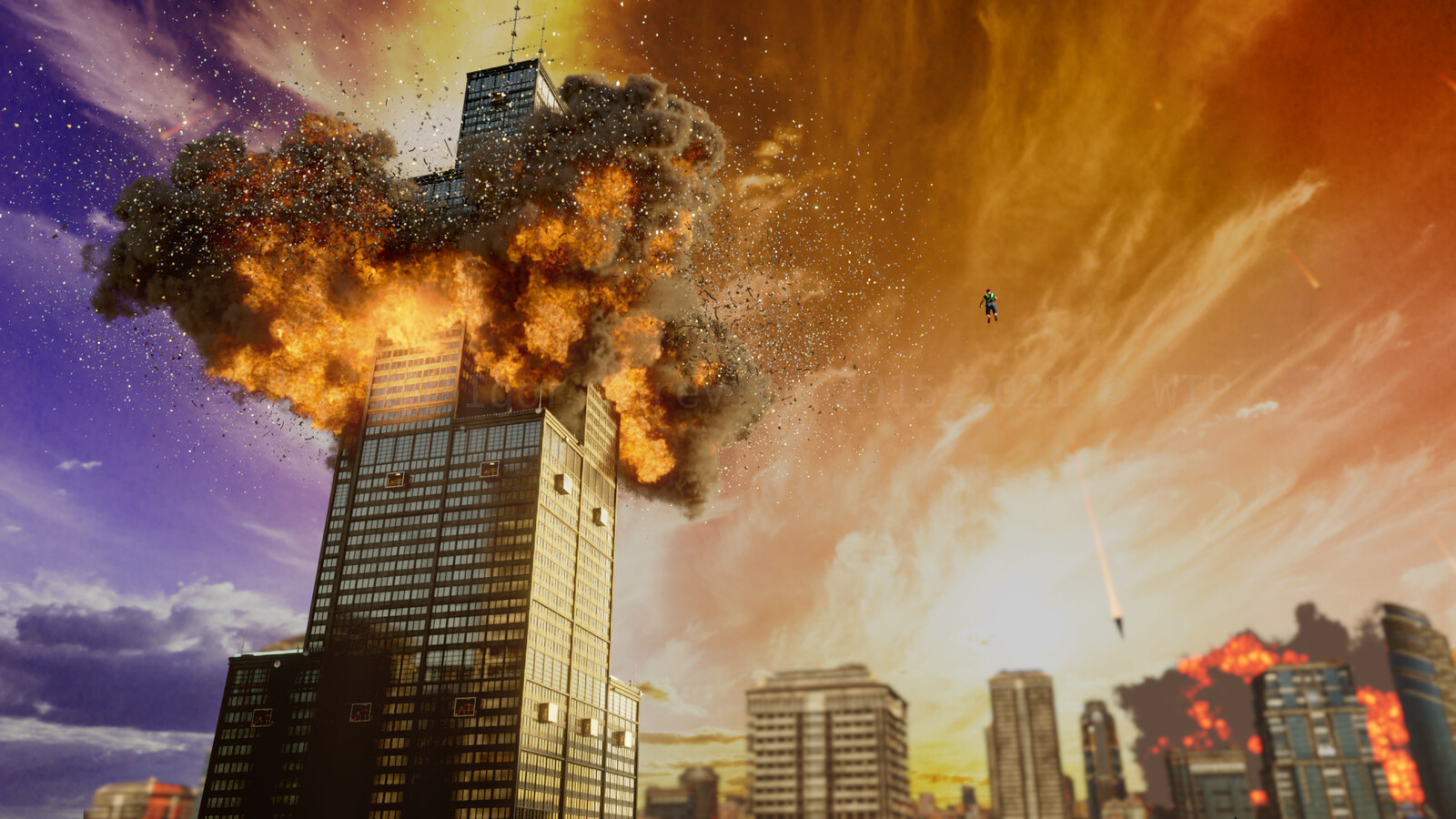 skyscraper explosion