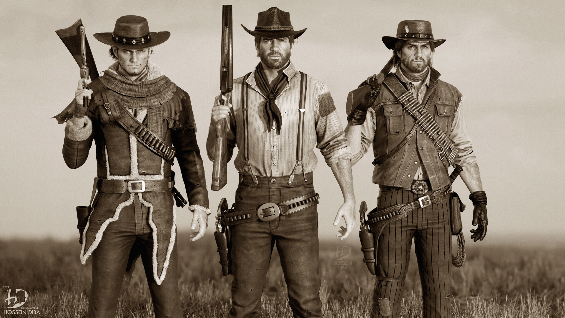 Hossein Diba - 3D Model of Arthur Morgan, John Marston and Red Harlow
