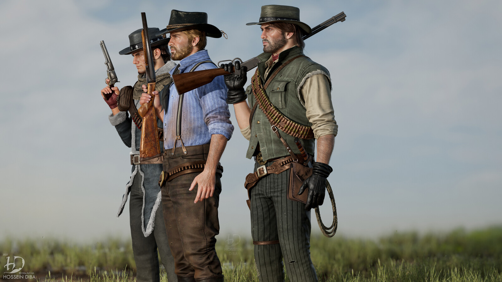 Hossein Diba 3D Model of Arthur John Marston and Red Harlow