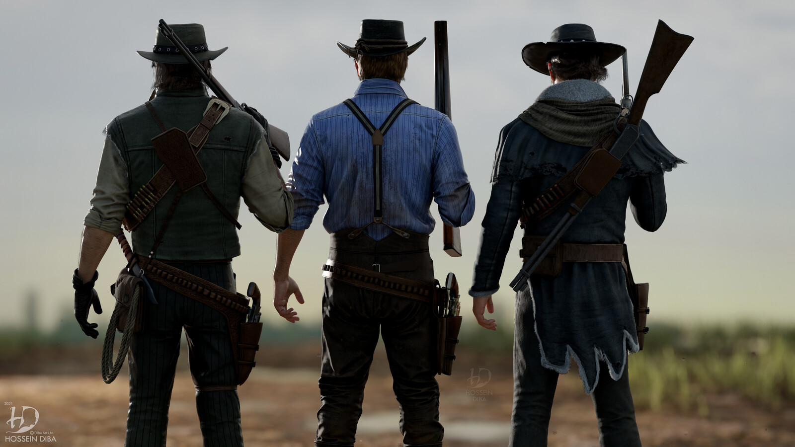 Hossein Diba 3D Model of Arthur John Marston and Red Harlow