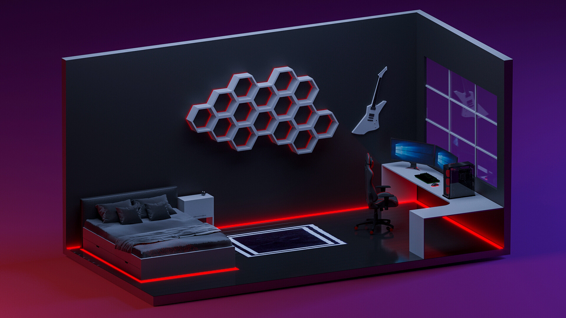 ArtStation - 3D Isometric Game Room Design