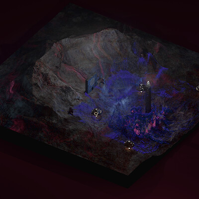 Blender Isometric alien planet scene
