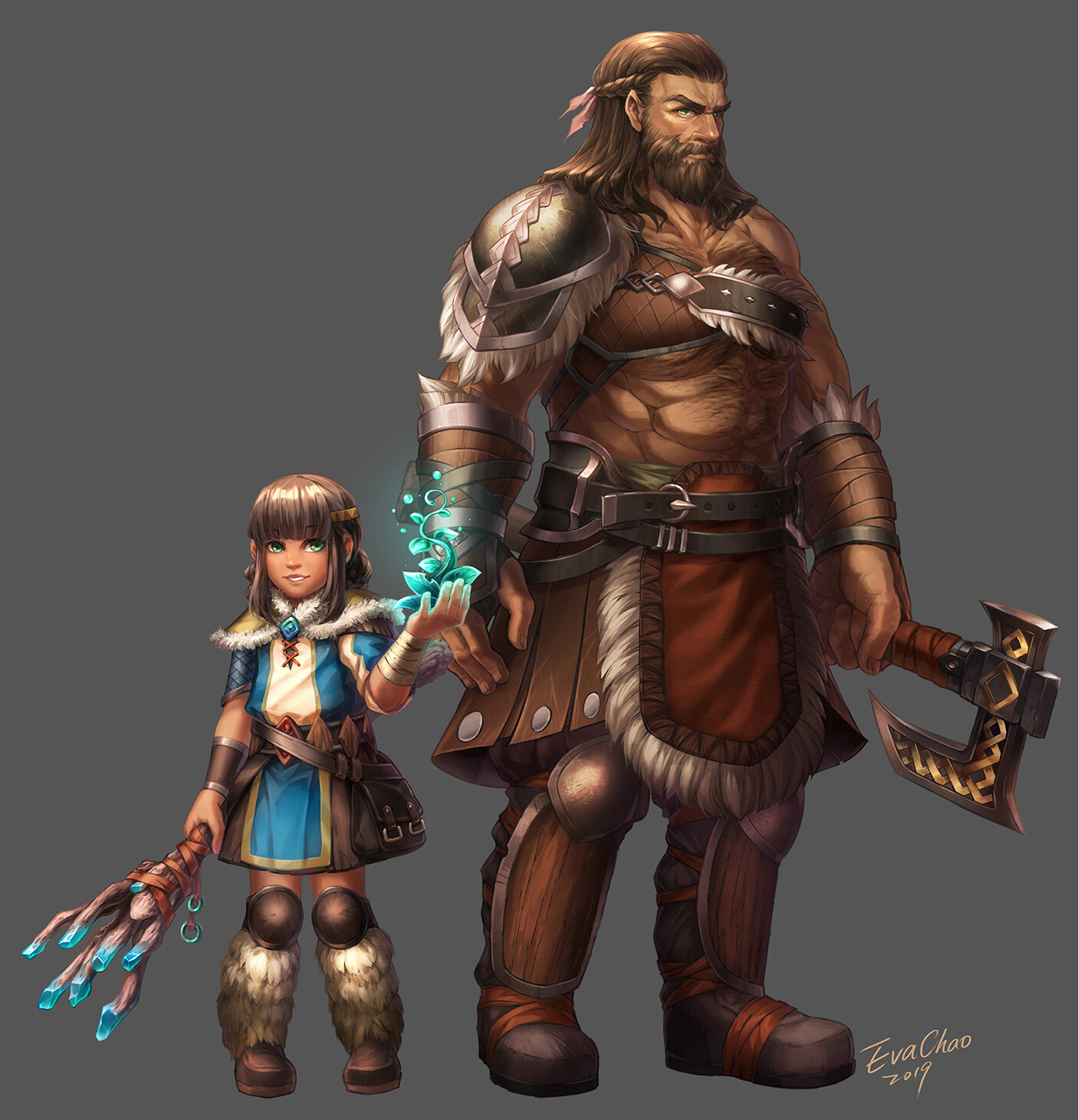 ArtStation Warrior and his daughter