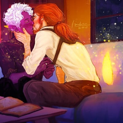 Fiovske first kiss by candlelight