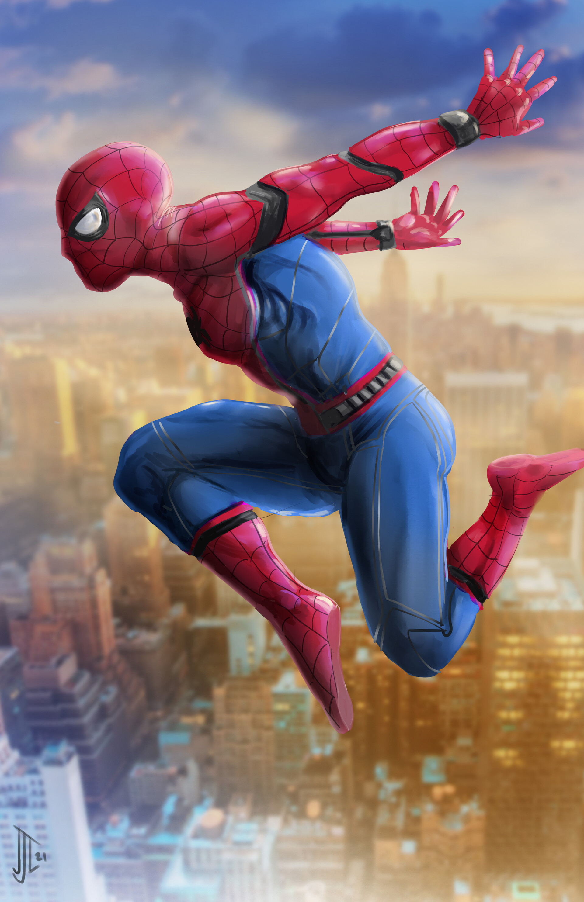 Spider deals man flying
