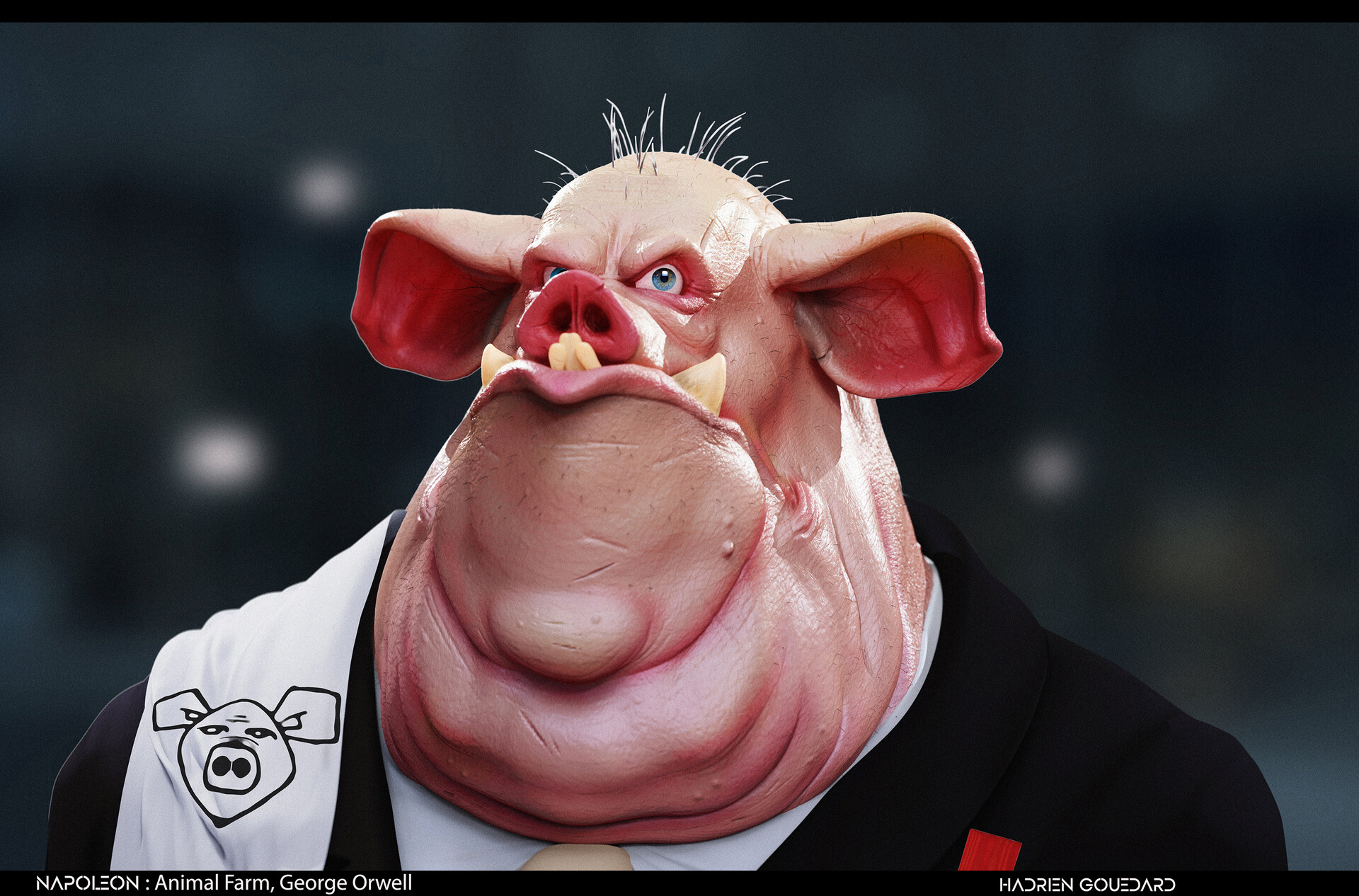 ArtStation Napoleon Orwell Animal farm concept