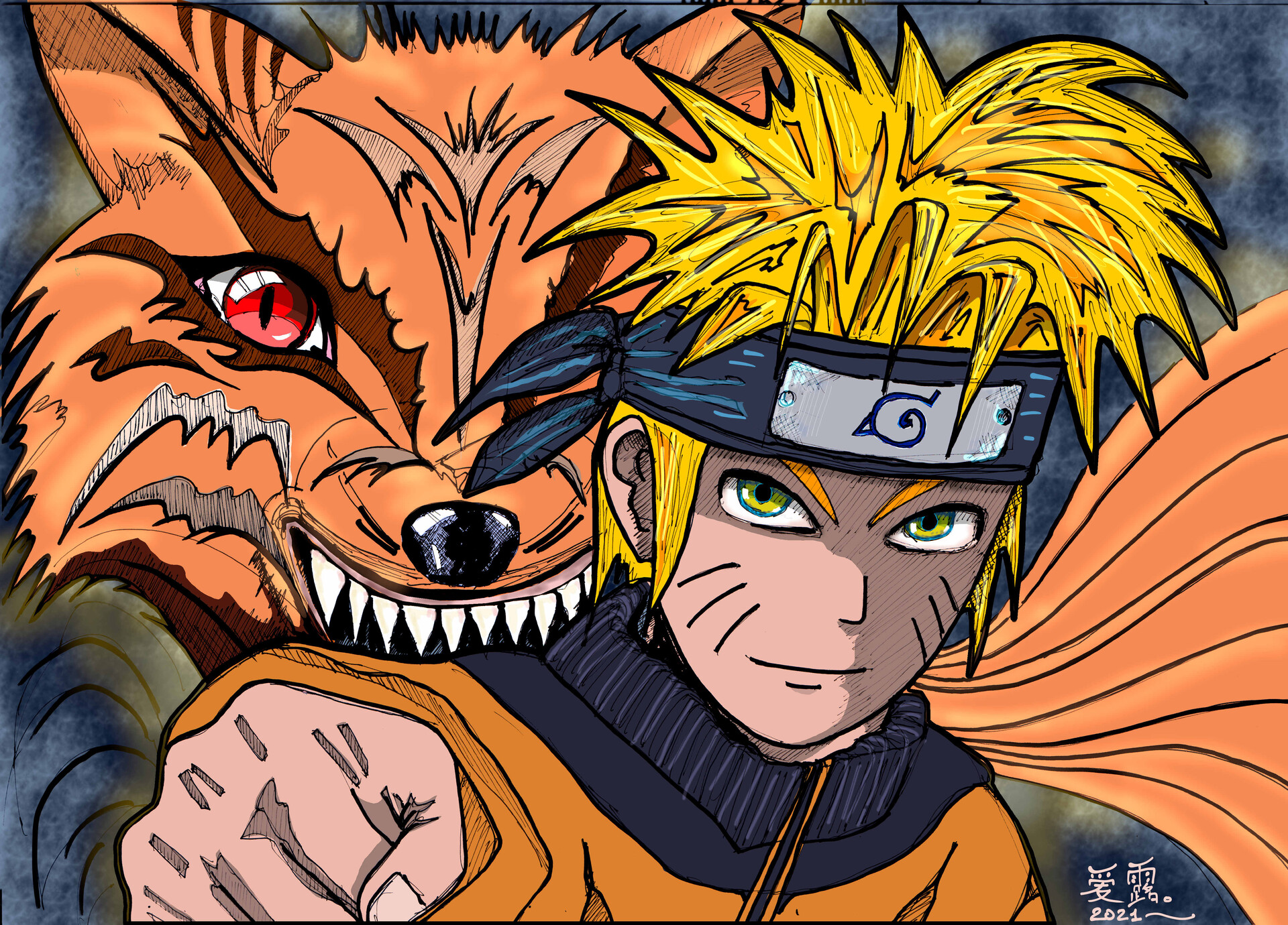 ArtStation When fanart mine, I don't like Naruto but Kurama...