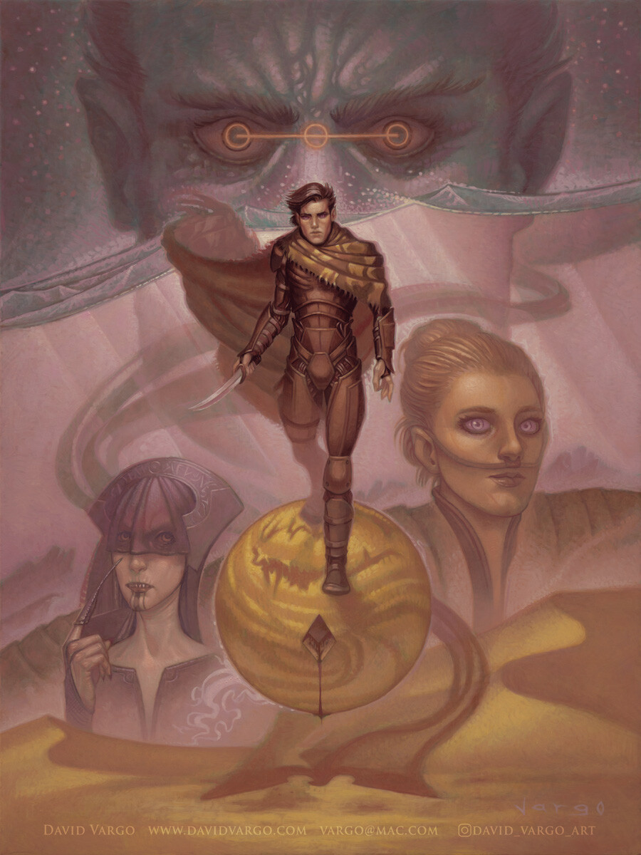 My Dune cover. Acrylic on panel.