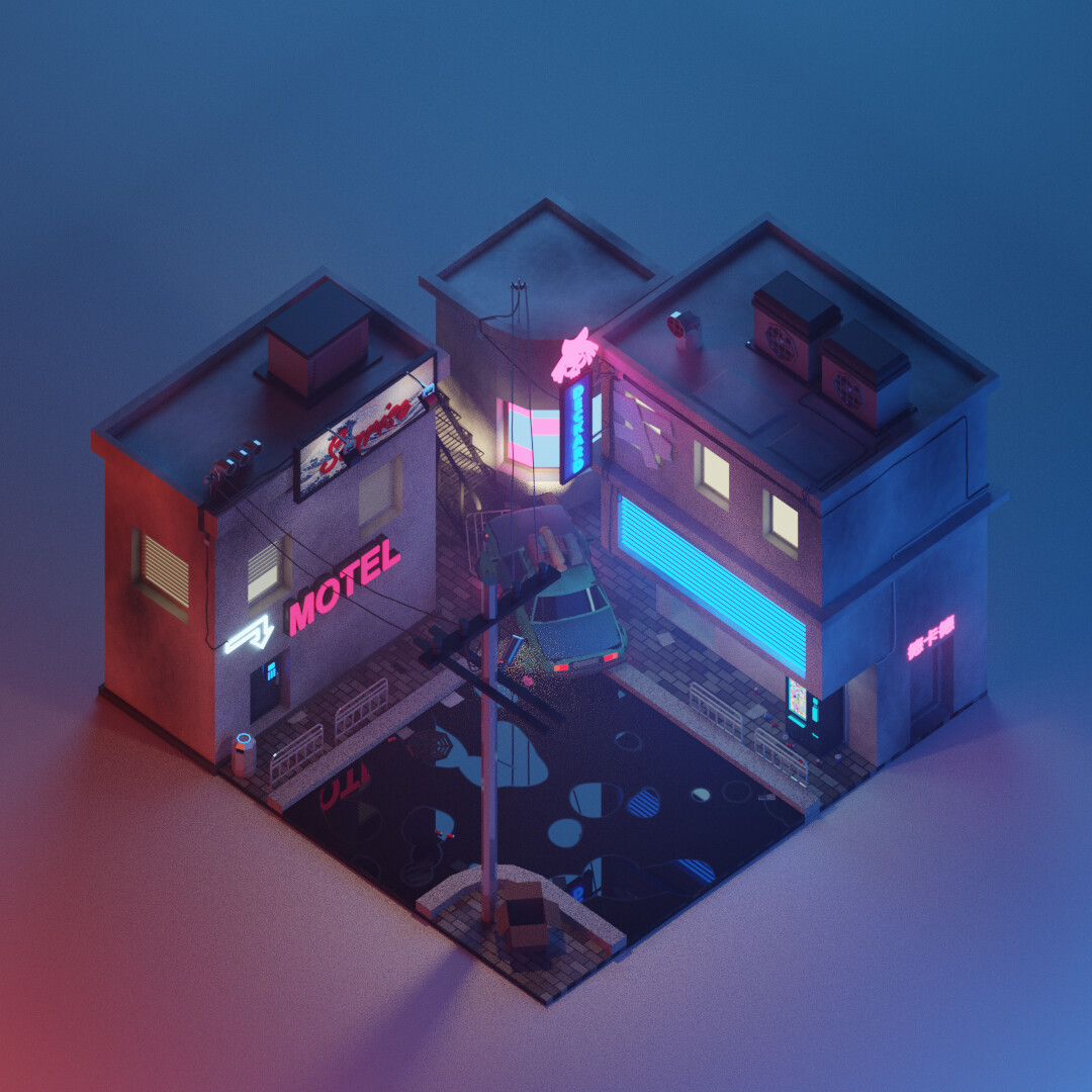 ArtStation - Cyberpunk Night Scene