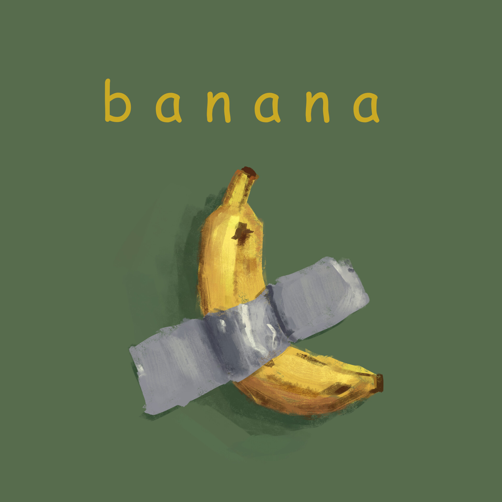 ArtStation Banana taped to wall